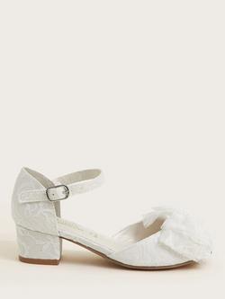 Monsoon Kids' Floppy Bow Heel Lace Shoes, Ivory, Ivory