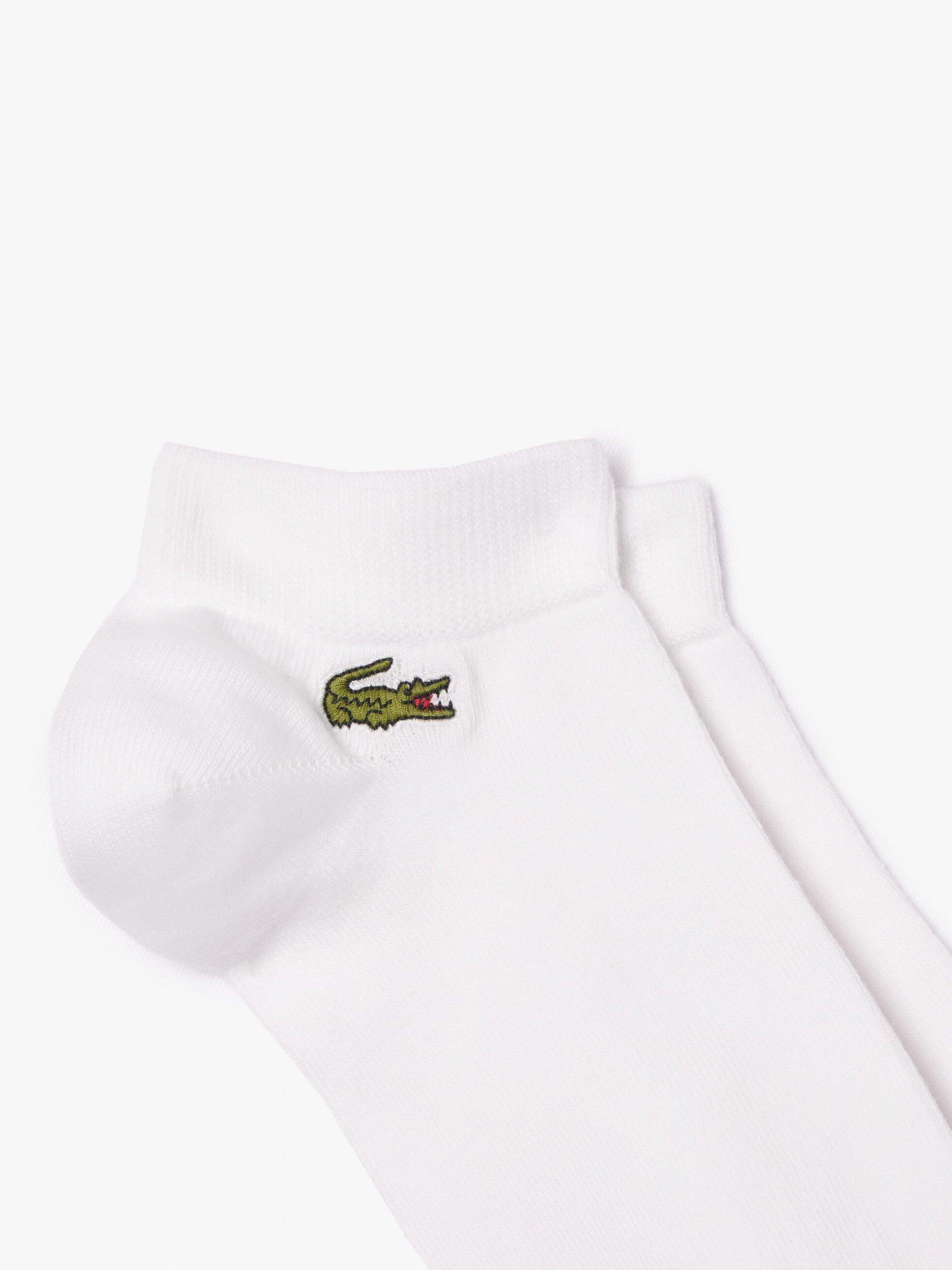 Product image 2 of 3, which shows Lacoste No Show Trainer Socks, Pack of 3, White, M