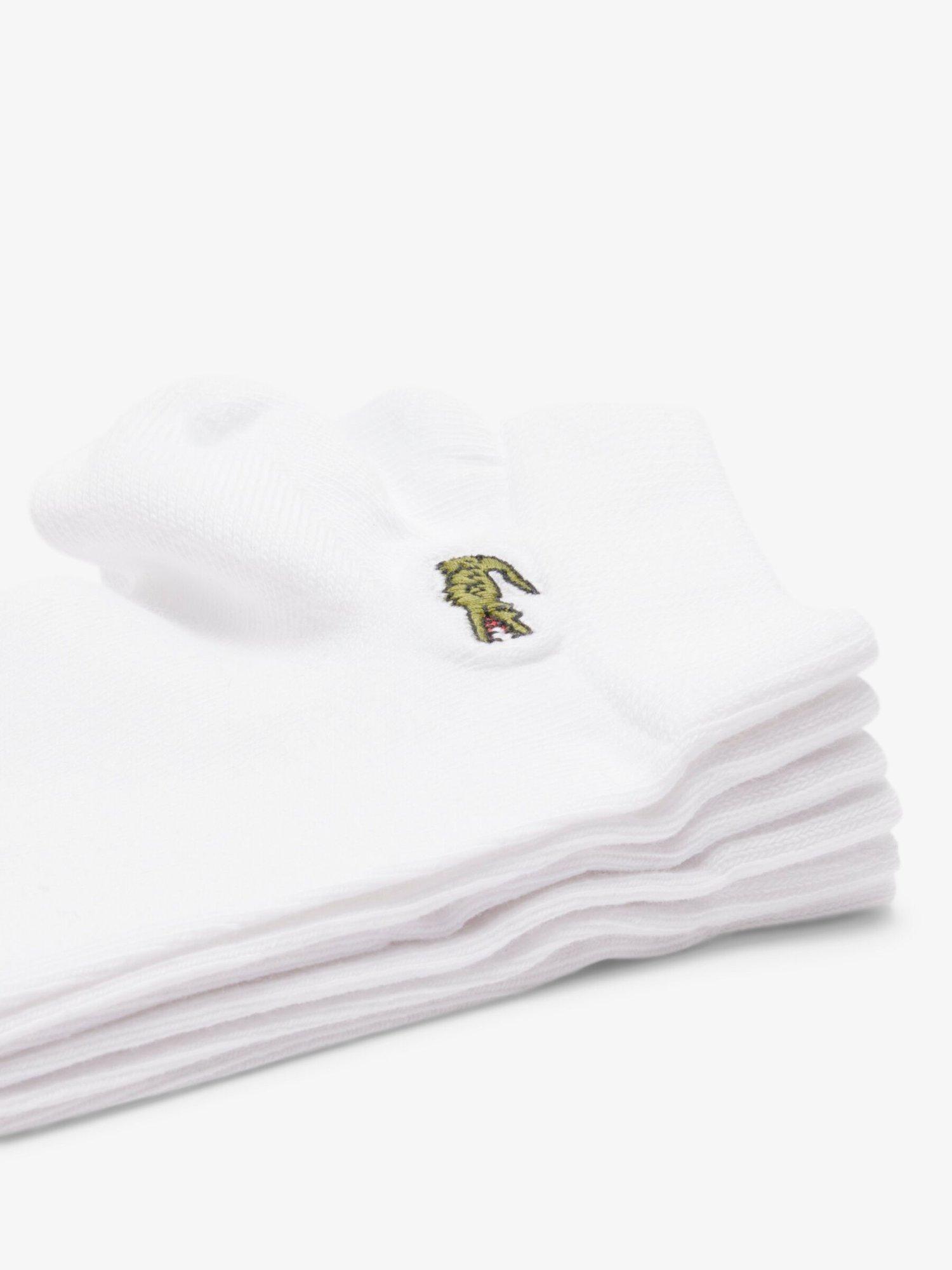 Product image 3 of 3, which shows Lacoste No Show Trainer Socks, Pack of 3, White, M