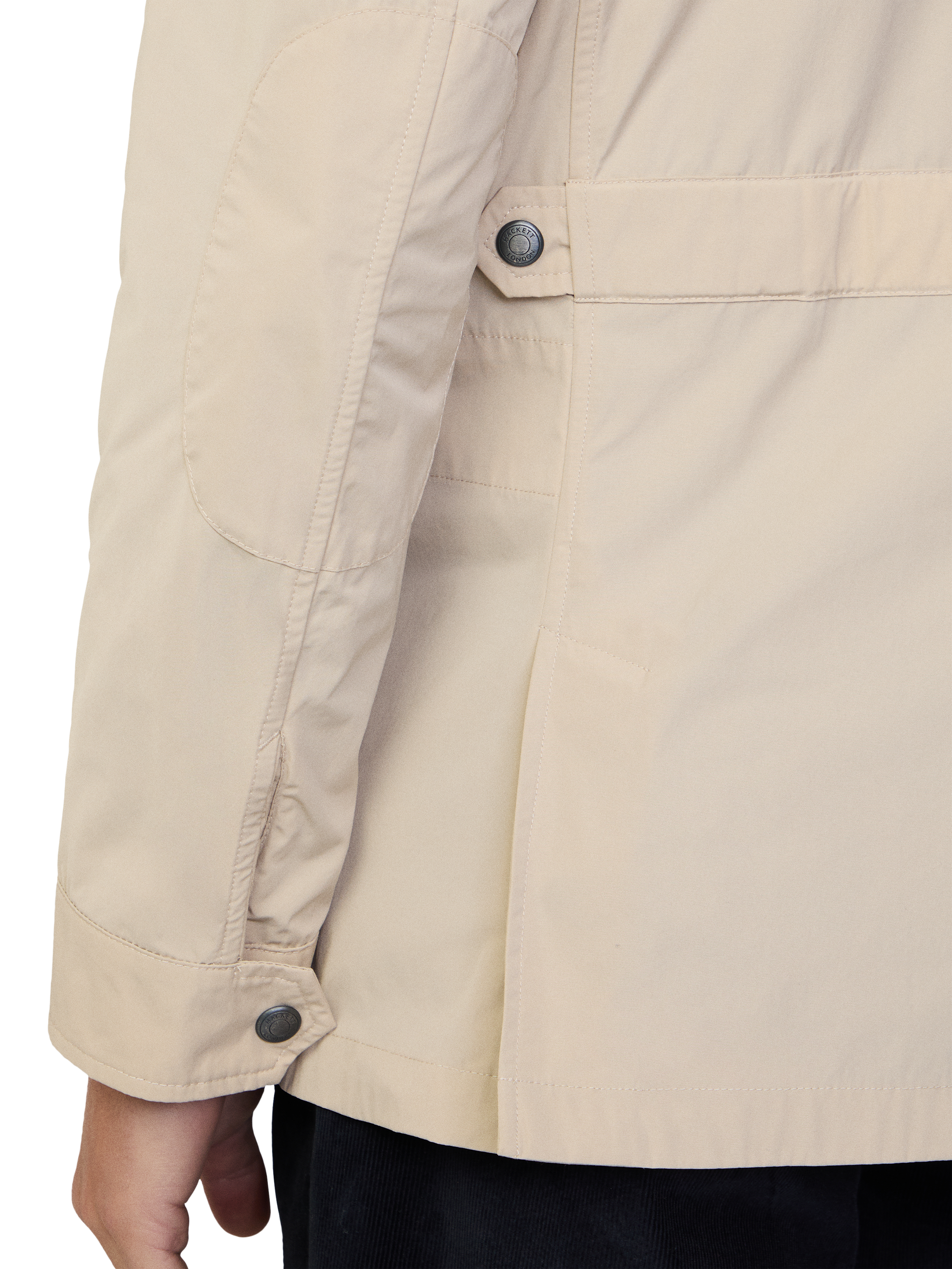 Product image 6 of 8, which shows Hackett London Water-Resistant Cargo Jacket, Taupe Beige, Taupe Beige, XS
