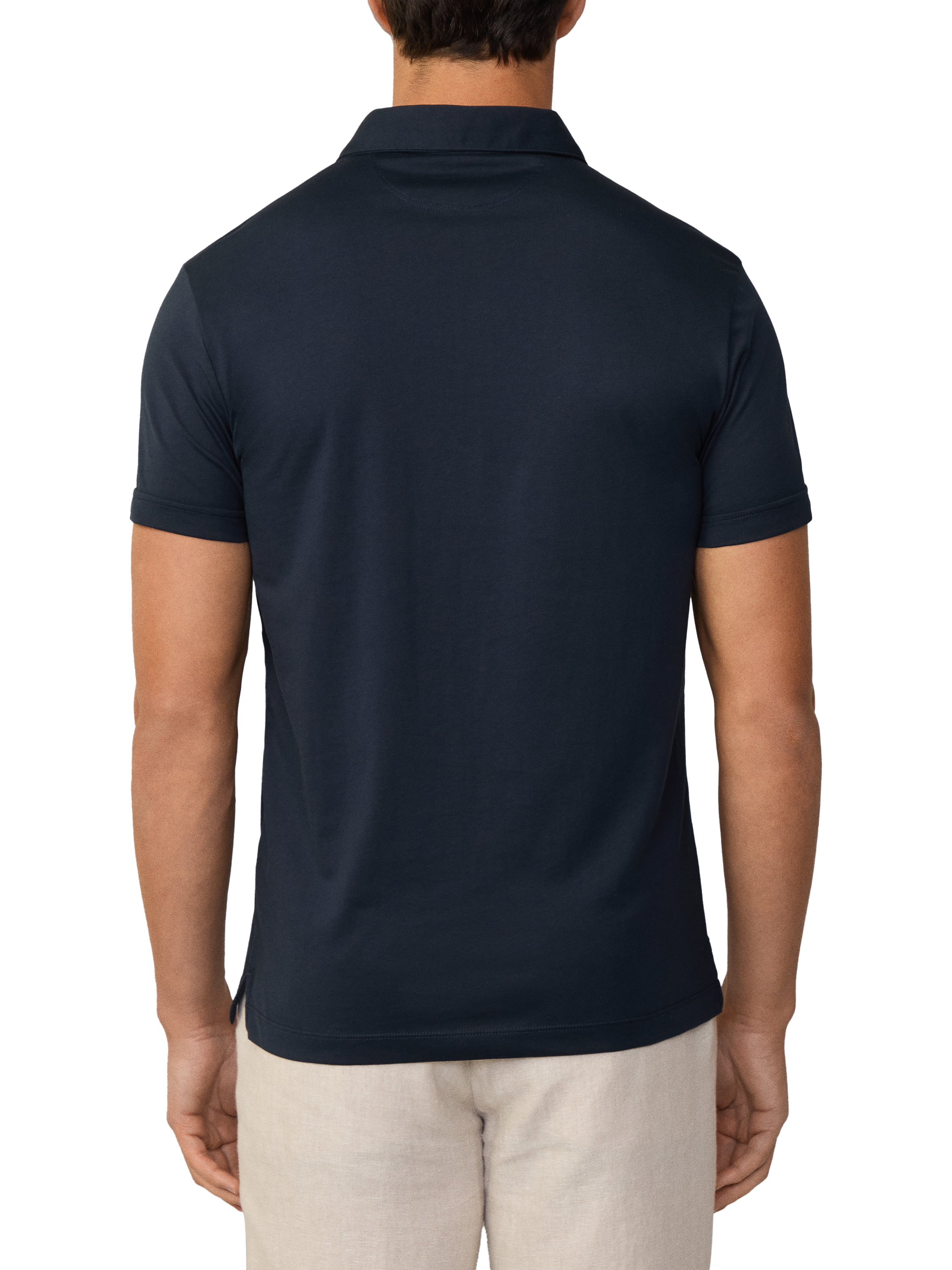 Product image 3 of 6, which shows Hackett London Cotton Classic Fit Short Sleeve Polo Shirt, Navy, L
