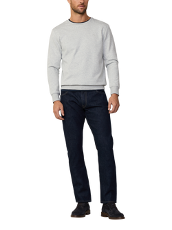 Hackett London Cotton Fleece Classic Fit Sweatshirt, Light Grey Marl