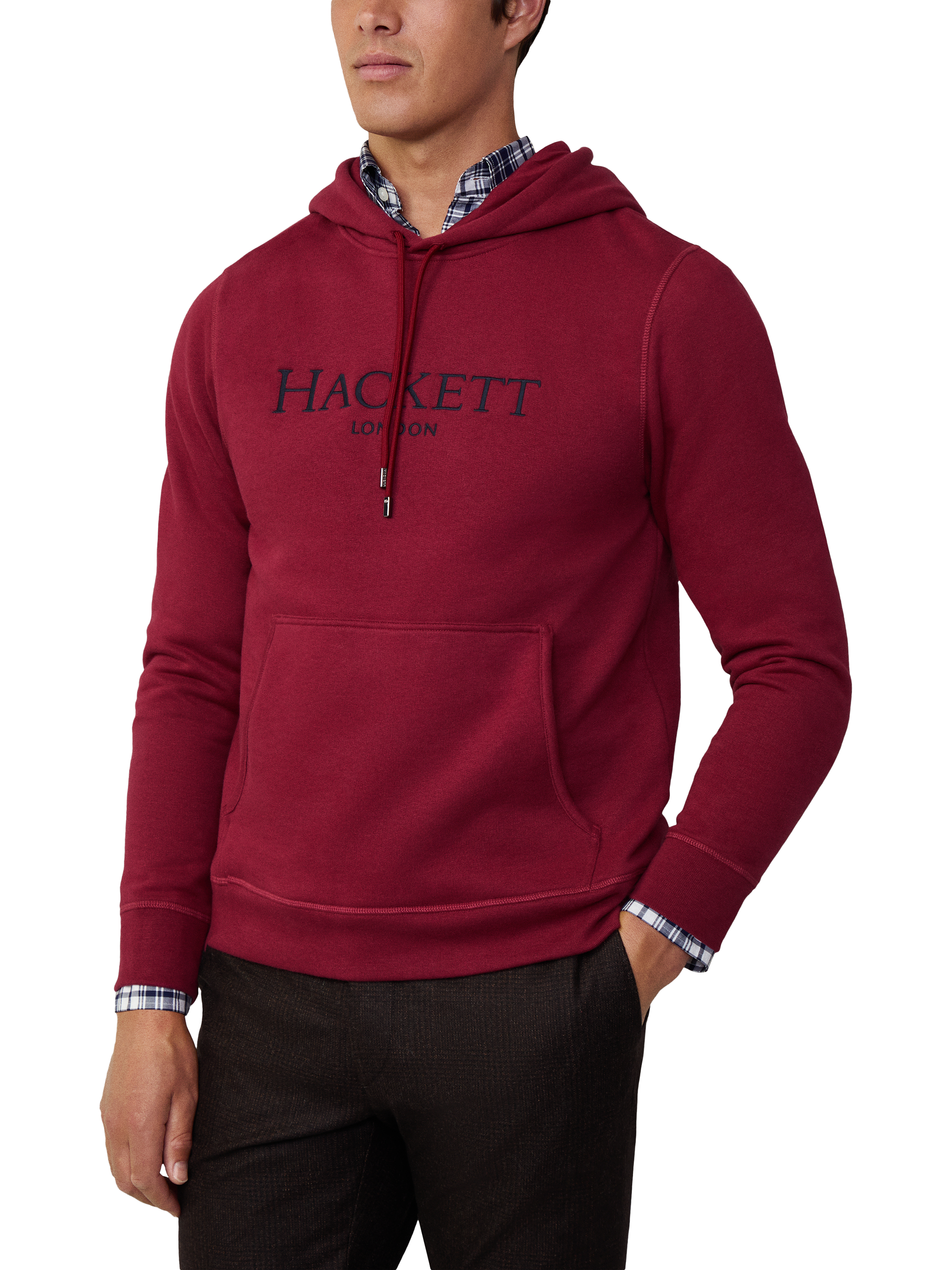 Hackett London Heritage Classic Fit Hoodie, Winter Red