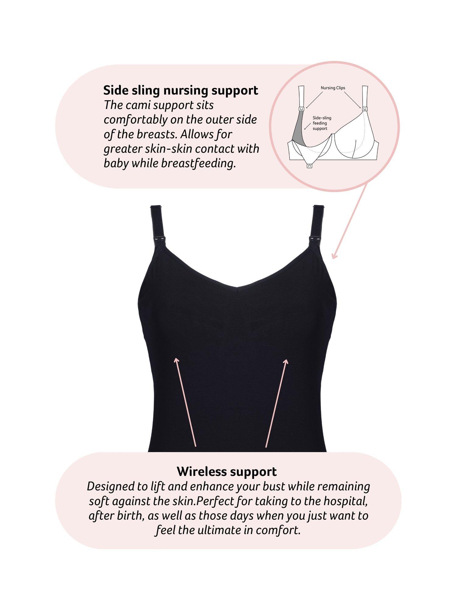 Product image 4 of 6, which shows Hotmilk My Necessity Nursing Cami, Black, S