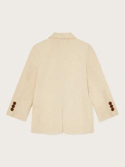 Monsoon Kids' Smart Pocket Detail Blazer, Stone - view 2, Stone