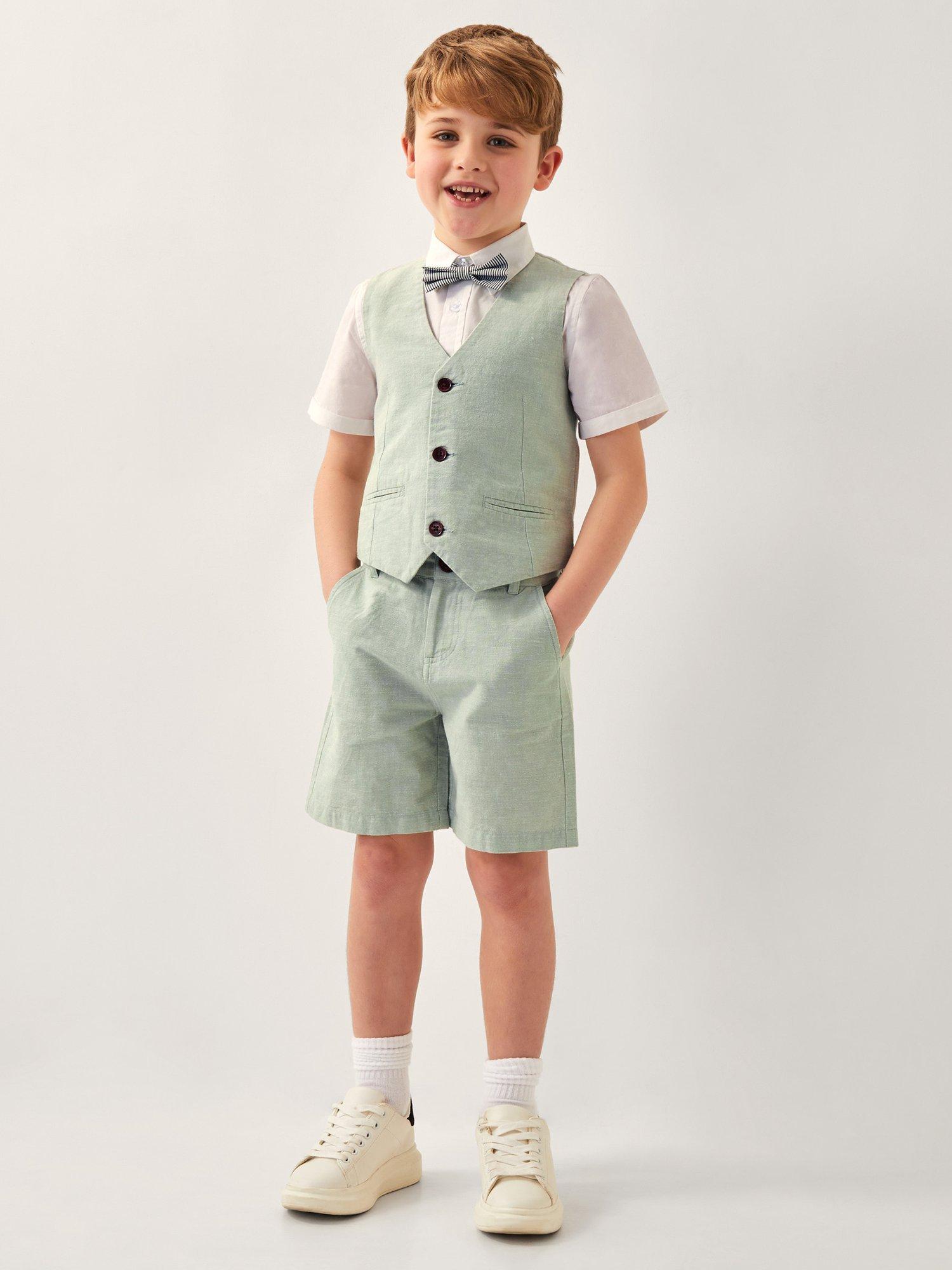 Product image 1 of 4, which shows Monsoon Kids' 4 Piece Suit Set, Green, 3-6 months