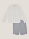 Monsoon Kids' Cotton Stripe 2-Piece Smart Set, Blue