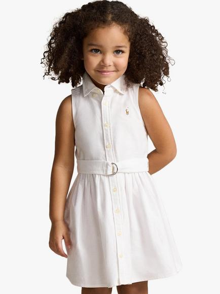 Ralph Lauren Kids' Cotton Day Dress, White, White