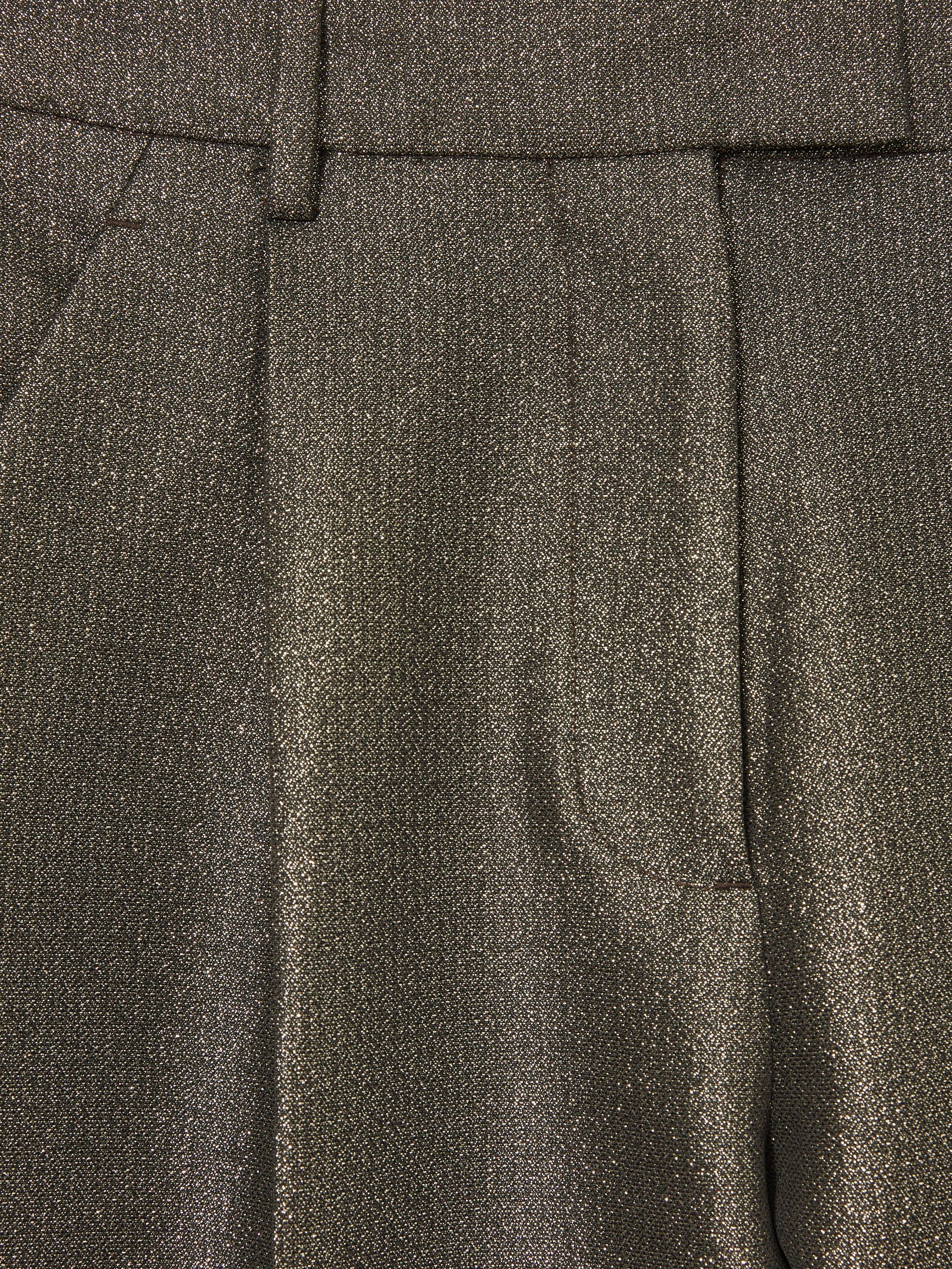Product image 3 of 5, which shows Reiss Petite Sienna Sparkle Tapered Trousers, Dark Gold, 12Pt