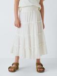 John Lewis Kids' Tiered Maxi Skirt, White