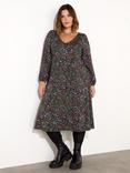 Live Unlimited Curve Paisley Print Jersey Dress, Black/Multi