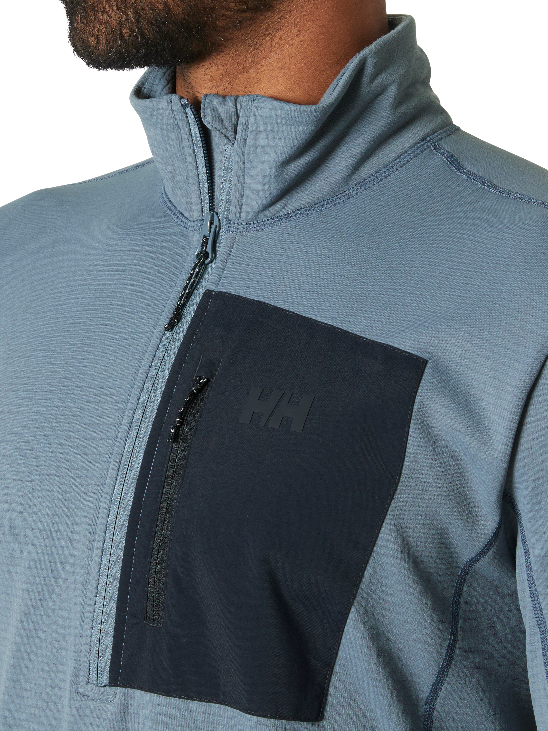 Product image 3 of 4, which shows Helly Hansen Men's Versalite Fleece Hoodie, Washed Navy, M
