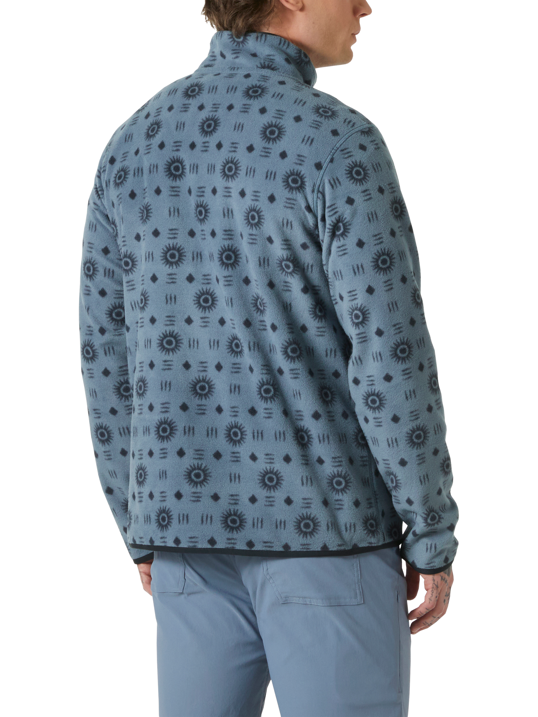 Product image 2 of 3, which shows Helly Hansen Men's Maridalen Printed Fleece, Blue Navy, L