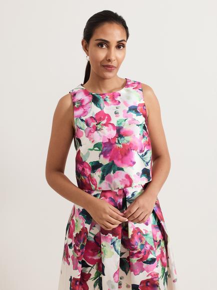 Phase Eight Petite Celeste Floral Top, Multi, Multi