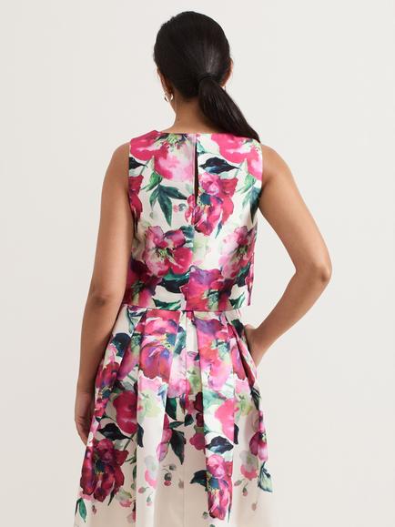 Phase Eight Petite Celeste Floral Top, Multi - view 2, Multi