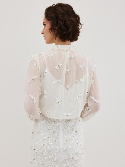 Phase Eight Alexia Embellished Cover Up, Ivory - view 2, Ivory