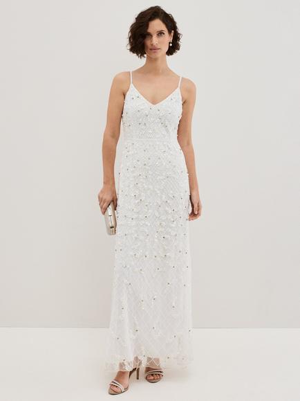 Phase Eight Alexia Embellished Wedding Dress, Ivory, Ivory