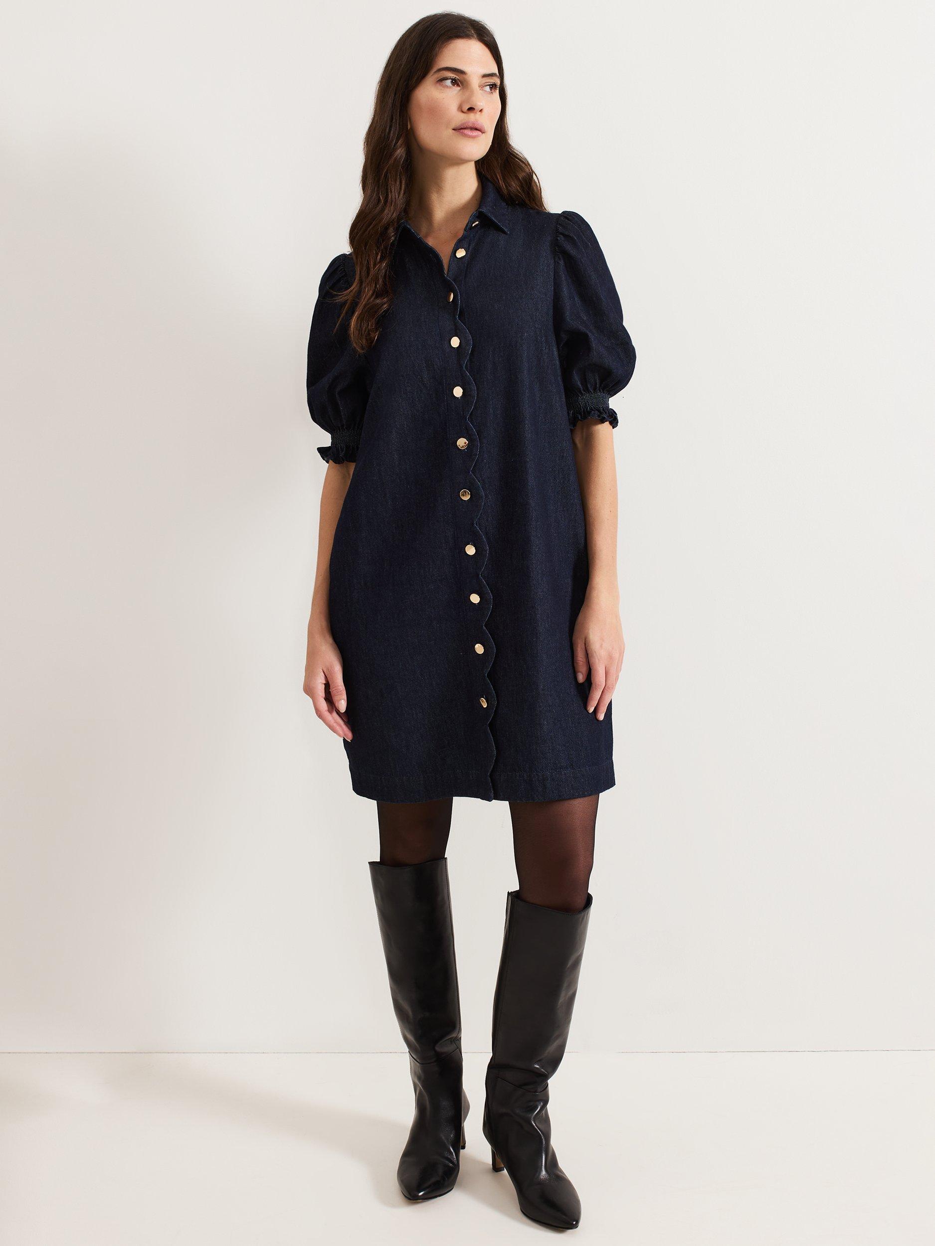 Phase Eight Candice Denim Scallop Dress