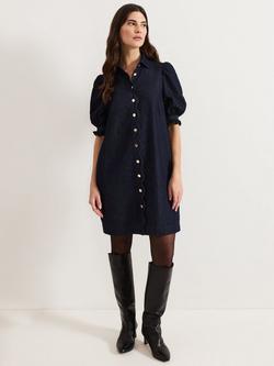 Phase Eight Candice Denim Scallop Dress, Dark Blue, Dark Blue