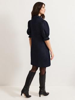 Phase Eight Candice Denim Scallop Dress, Dark Blue - view 2, Dark Blue