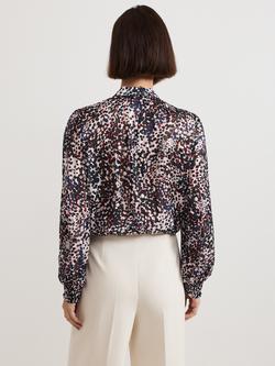 Phase Eight Ingrid Abstract Print Blouse, Navy/Multi - view 2, Navy/Multi