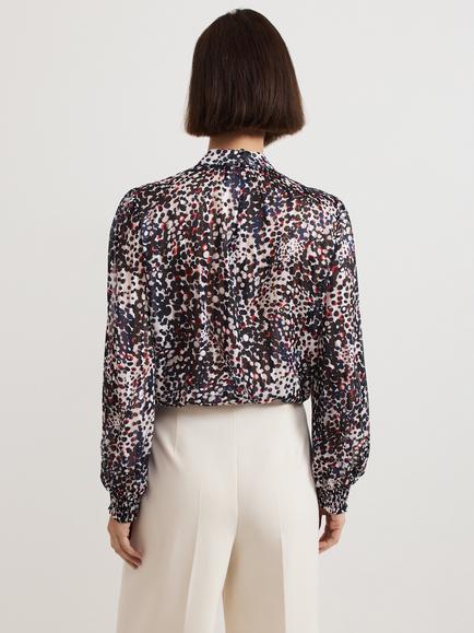 Phase Eight Ingrid Abstract Print Blouse, Navy/Multi - view 2, Navy/Multi