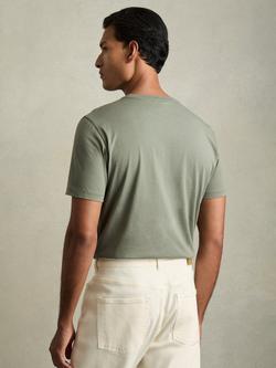 Reiss Bless Cotton Crew Neck T-Shirt - view 2, Dark Sage