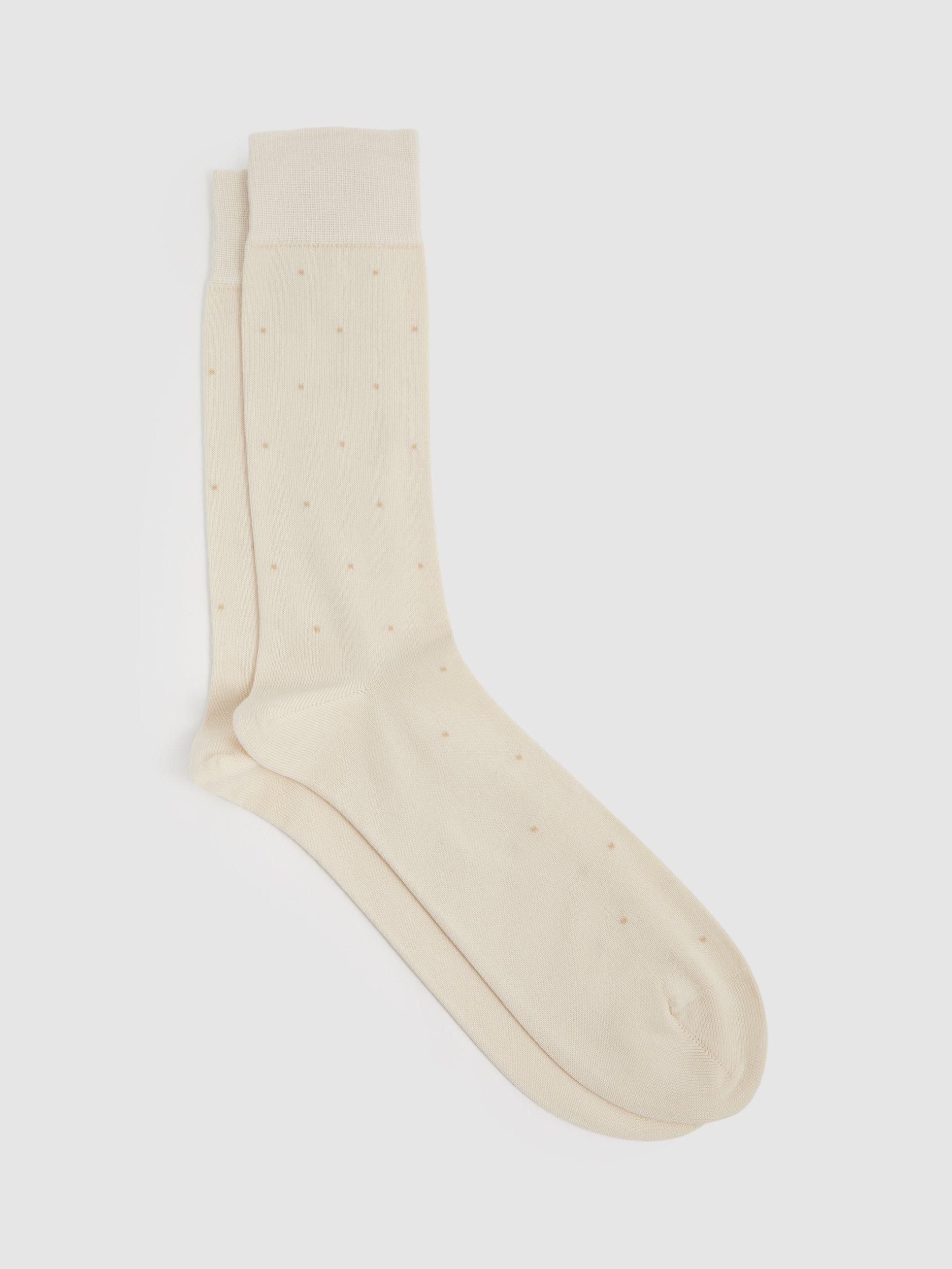 Reiss Mario Spot Socks, Oatmeal