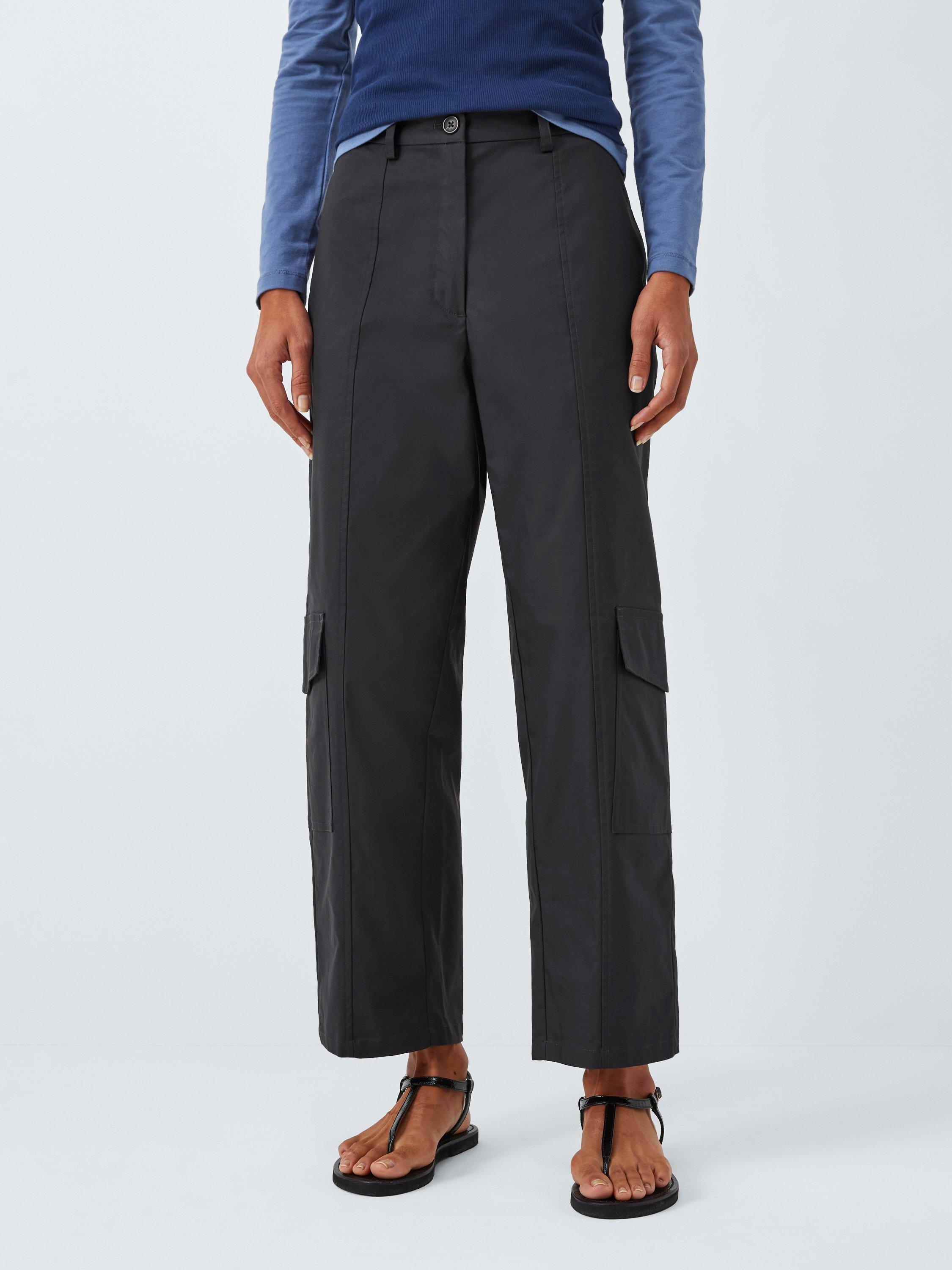 Product image 1 of 6, which shows John Lewis ANYDAY Soft Cargo Trousers, Charcoal, 6
