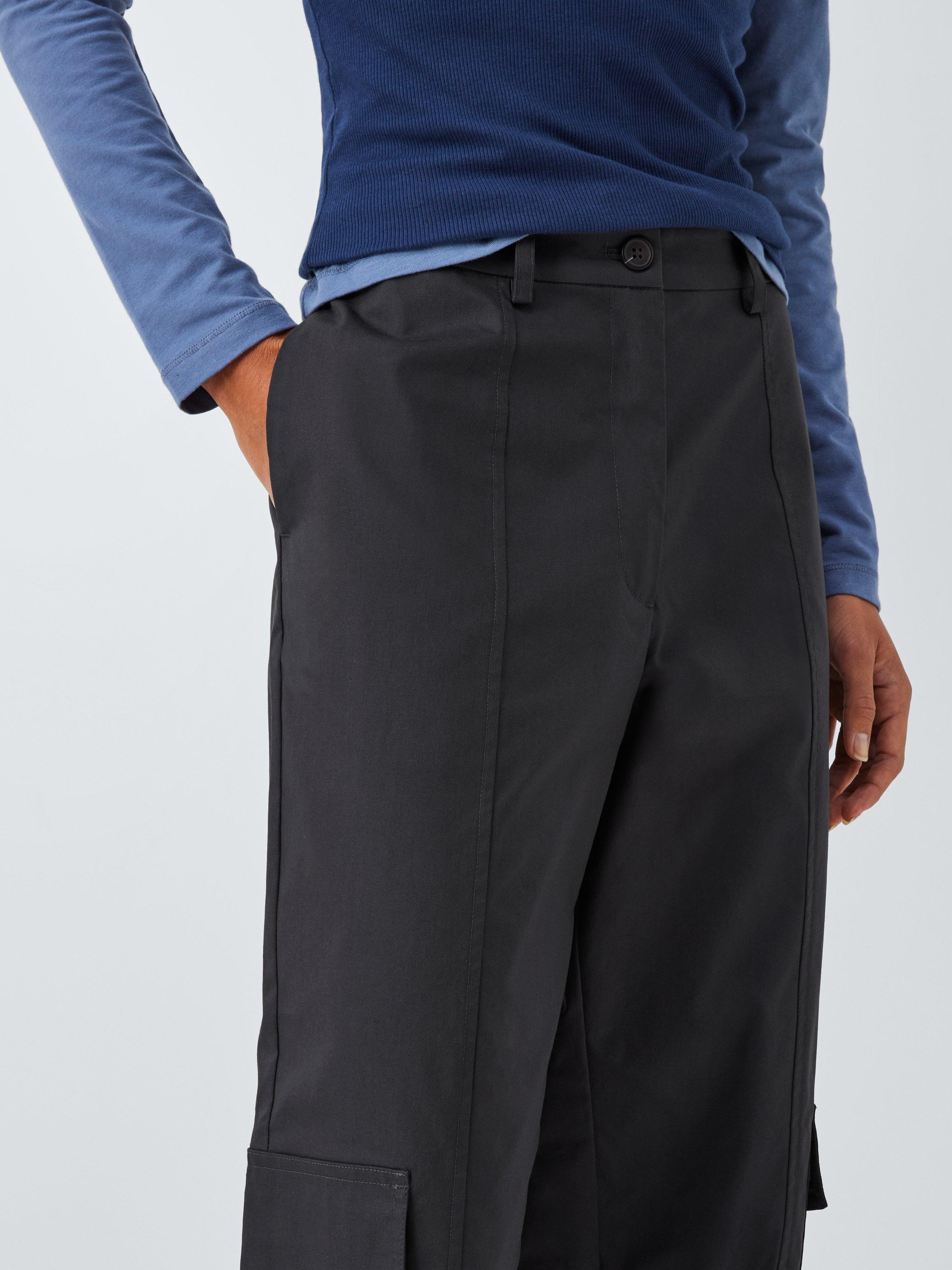 Product image 5 of 6, which shows John Lewis ANYDAY Soft Cargo Trousers, Charcoal, 6