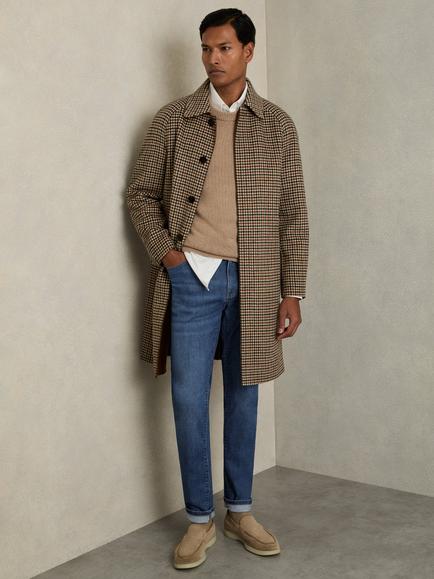 Reiss Maddison Tapered Slim-Fit Jeans, Mid Blue Wash