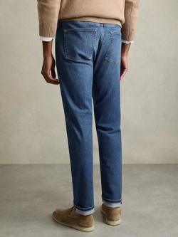 Reiss Maddison Tapered Slim-Fit Jeans - view 2, Mid Blue Wash