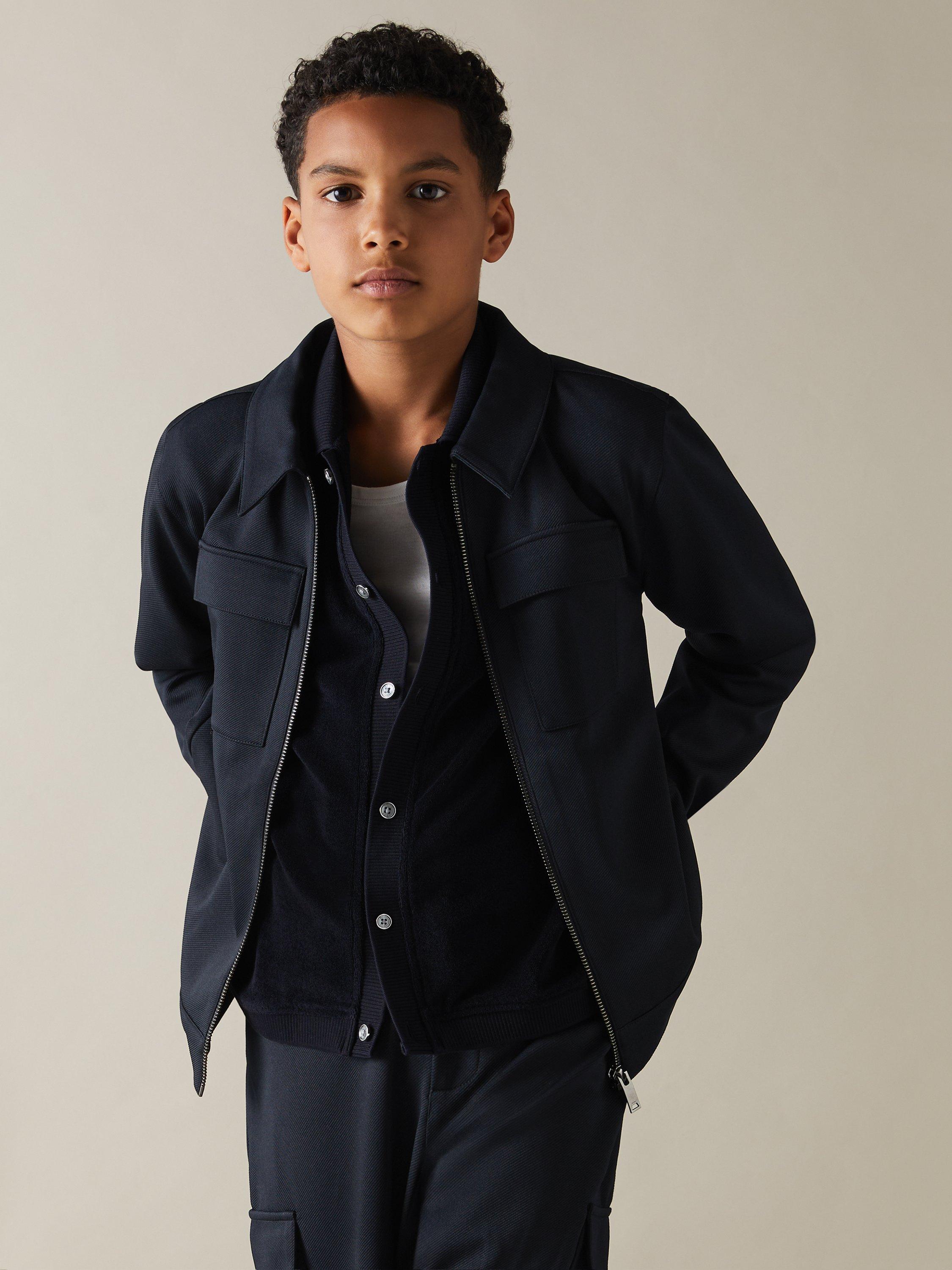 Reiss Kids' Ventura Zip Through Twill Jacket