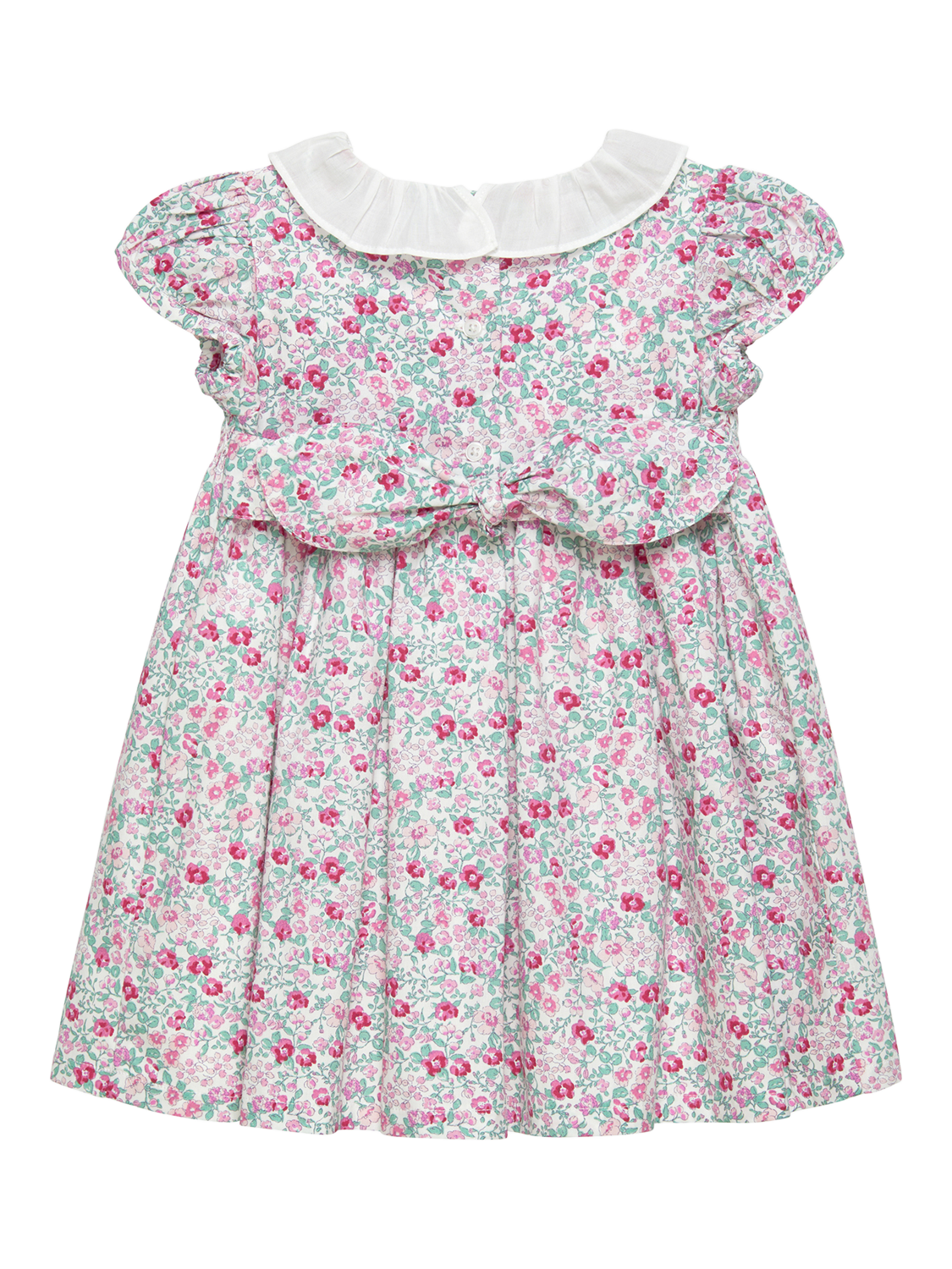 Product image 2 of 3, which shows Trotters Baby Catherine Smocked Dress, Pink/Multi, 3-6 months