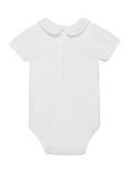 Trotters Baby Duck and Bunny Embroidered Short Sleeve Bodysuit, White
