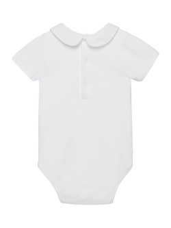 Trotters Baby Duck and Bunny Embroidered Short Sleeve Bodysuit, White - view 2, White