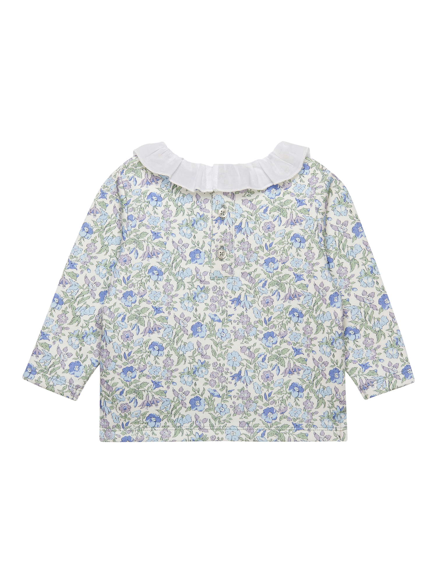Product image 2 of 3, which shows Trotters Baby Bluebell Cotton Sweatshirt, Blue/Multi, 3-6 months