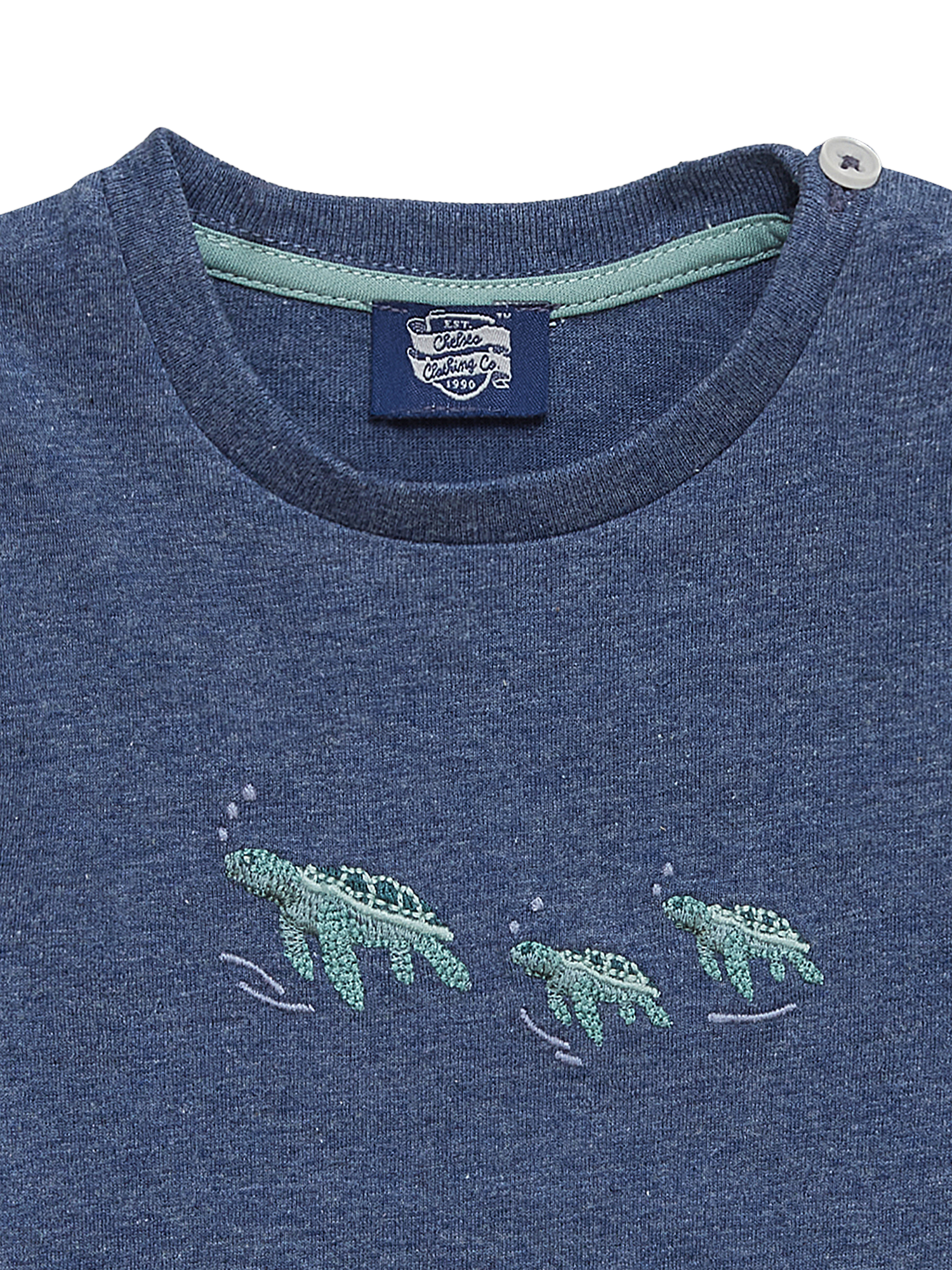 Product image 3 of 3, which shows Trotters Baby Turtle T-Shirt, Blue/Multi, 3-6 months