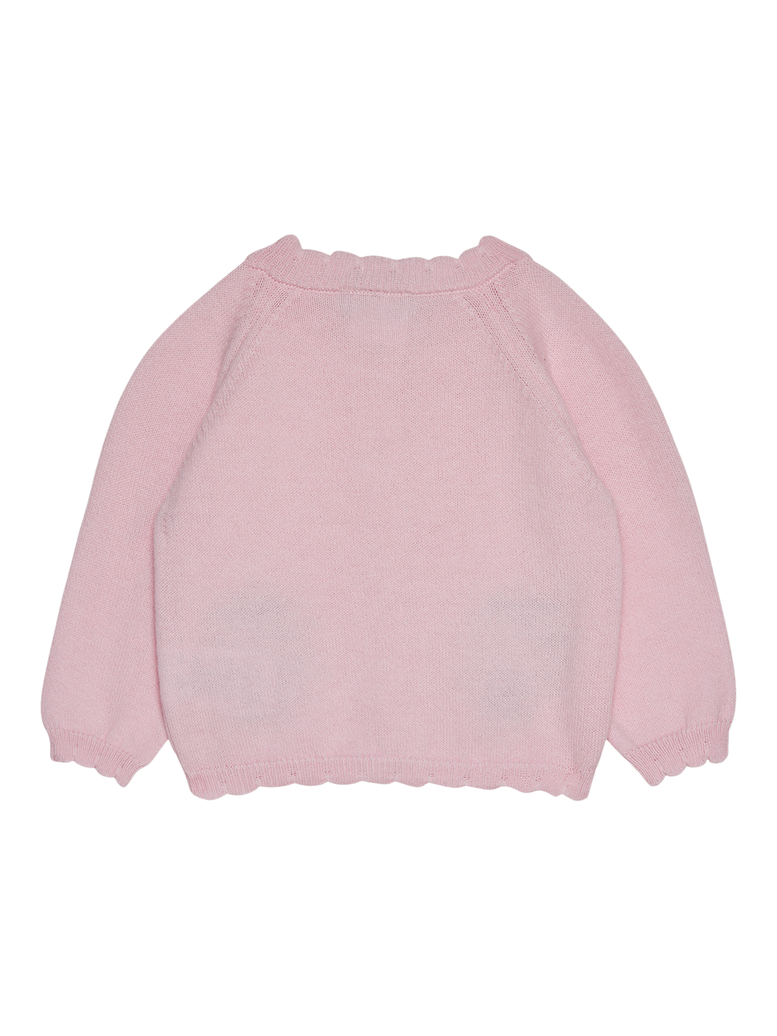 Product image 2 of 3, which shows Trotters Baby Bunny Wool Blend Cardigan, Pale Pink, Newborn