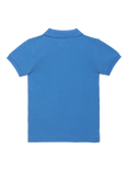 Trotters Kids' Harry Pique Polo Shirt, Sky Blue