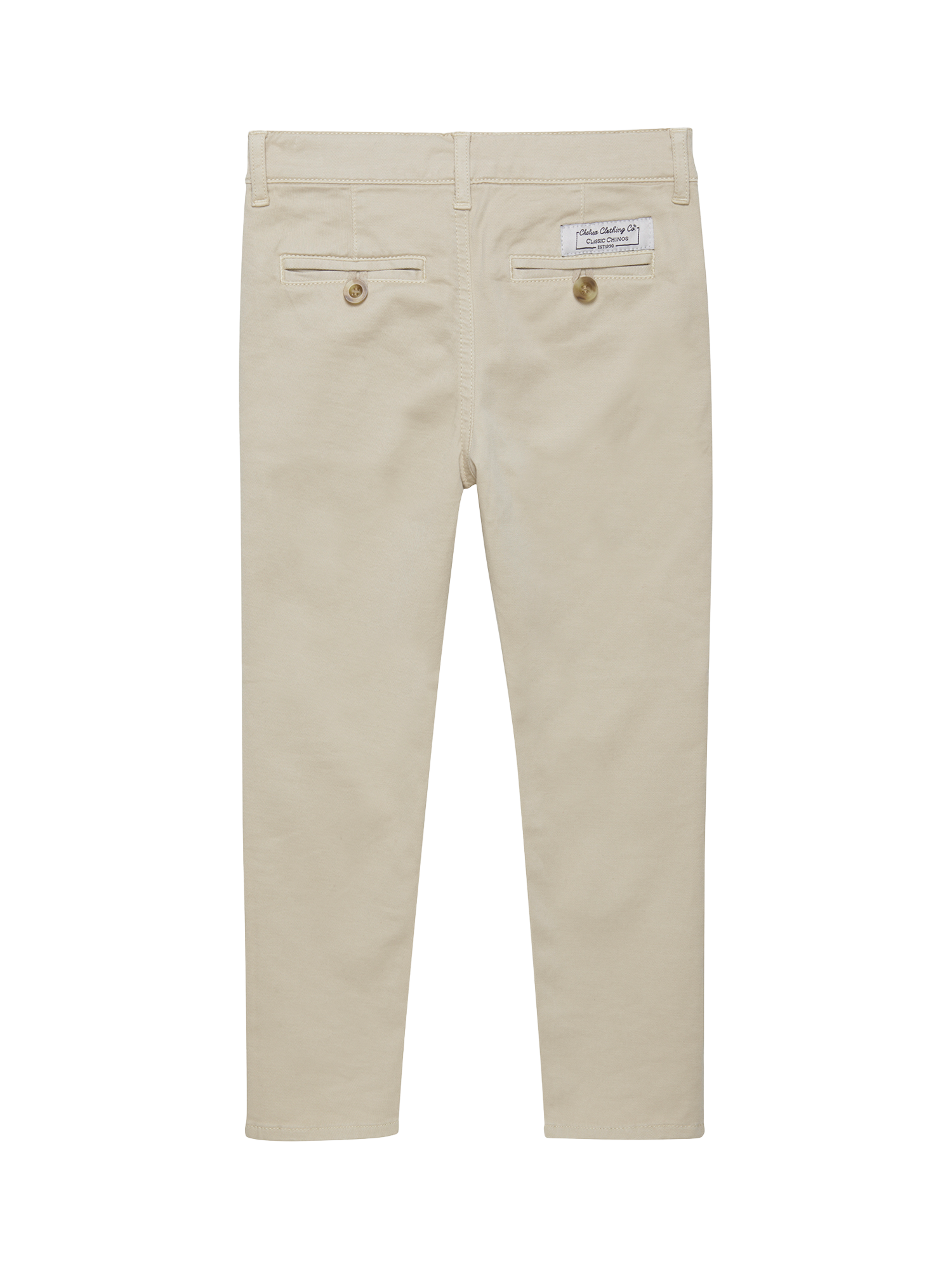 Product image 2 of 3, which shows Trotters Kids' Jack Cotton Blend Chinos, Stone, 2 years