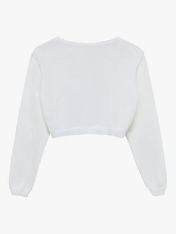 Trotters Kids' Sophie Cropped Cardigan, White - view 2, White