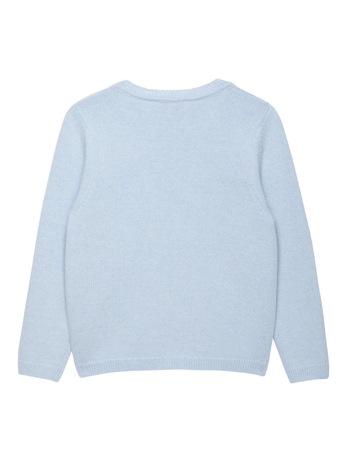 Product image 2 of 3, which shows Trotters Kids' Bella Bunny Wool and Cashmere Blend Jumper, Pale Blue/Multi, 2-3 years