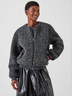 HUSH Faux Fur Jacket, Charcoal Grey