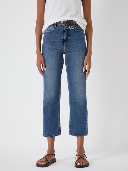 HUSH Nina Straight Crop Jeans, Mid Authentic Blue, Mid Authentic Blue