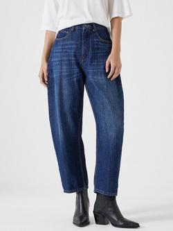 HUSH Stripe Barrel Leg Jeans, Dark Blue Wash, Dark Blue Wash