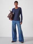 HUSH Tie Back Seamed Top, Midnight Navy