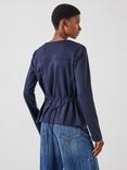 HUSH Tie Back Seamed Top, Midnight Navy