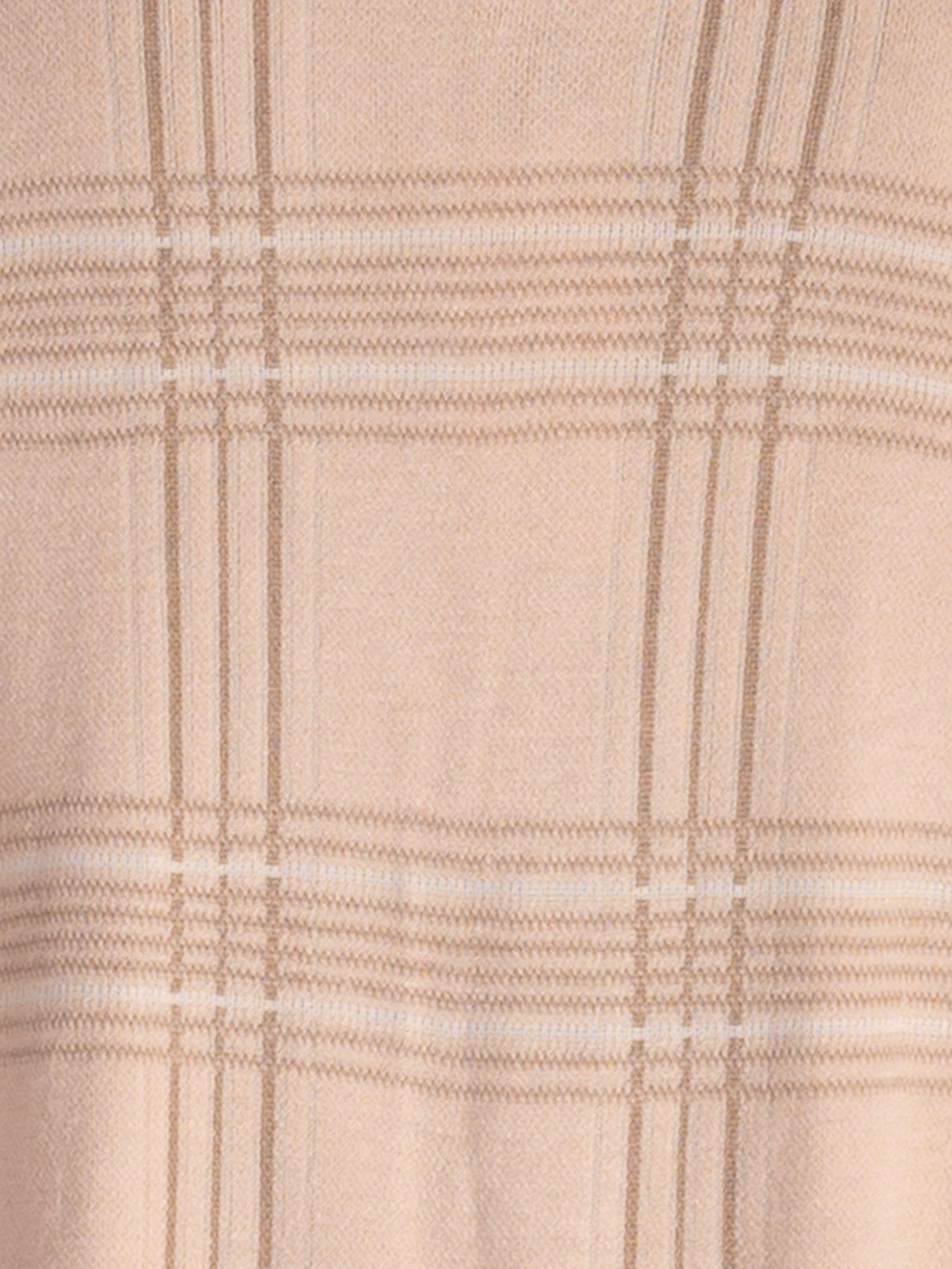 Product image 5 of 5, which shows chesca Check Faux Fur Trim Wrap Scarf, Blush
