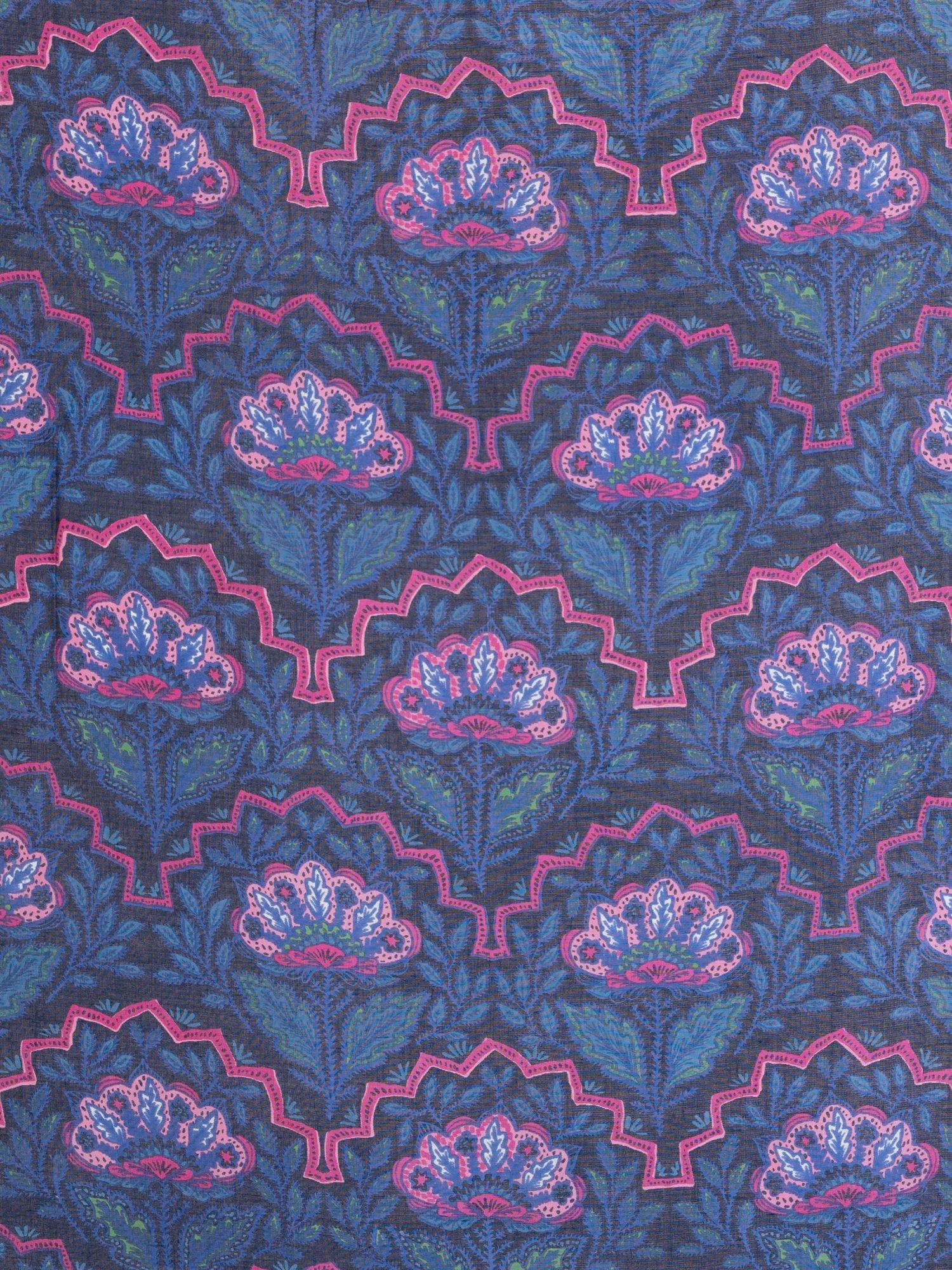 Product image 4 of 5, which shows chesca Mosaic Floral Scarf, Navy/Pink